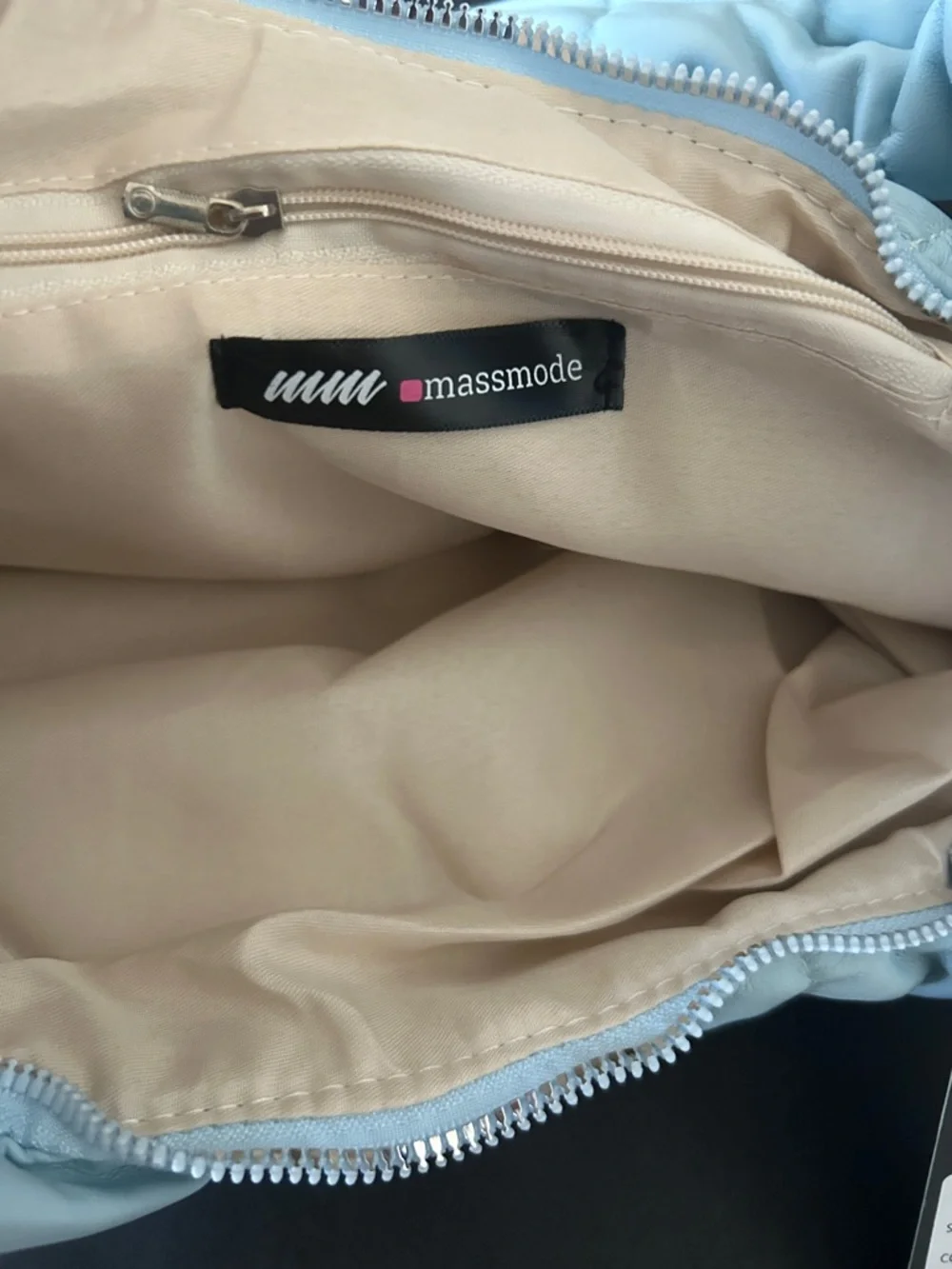 Massmode Light Blue Quilted Ruched Shoulder Bag - Picture 10 of 12